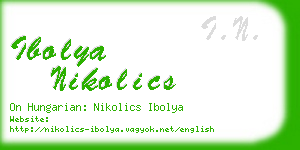 ibolya nikolics business card